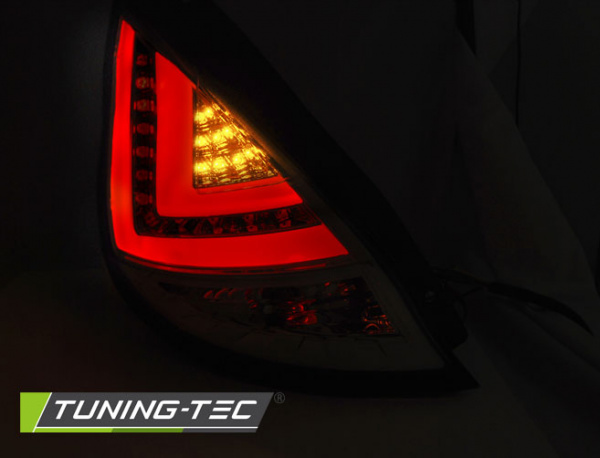 LED Lightbar Design Rückleuchten für Ford Fiesta MK7 12-16 chrom mit LED Blinker